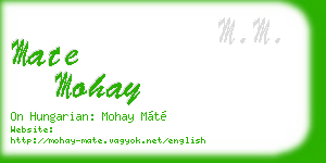 mate mohay business card