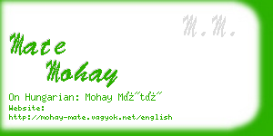 mate mohay business card